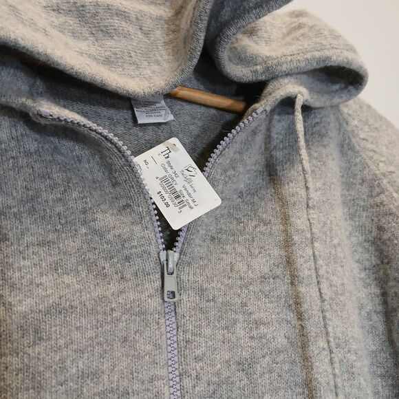 Mary Jane womens small angora wool full zip gray sweater hoodie - Picture 2 of 9
